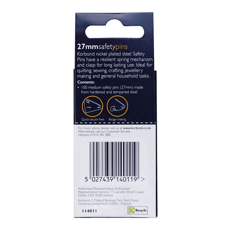 100 Pack 27mm Safety Pins